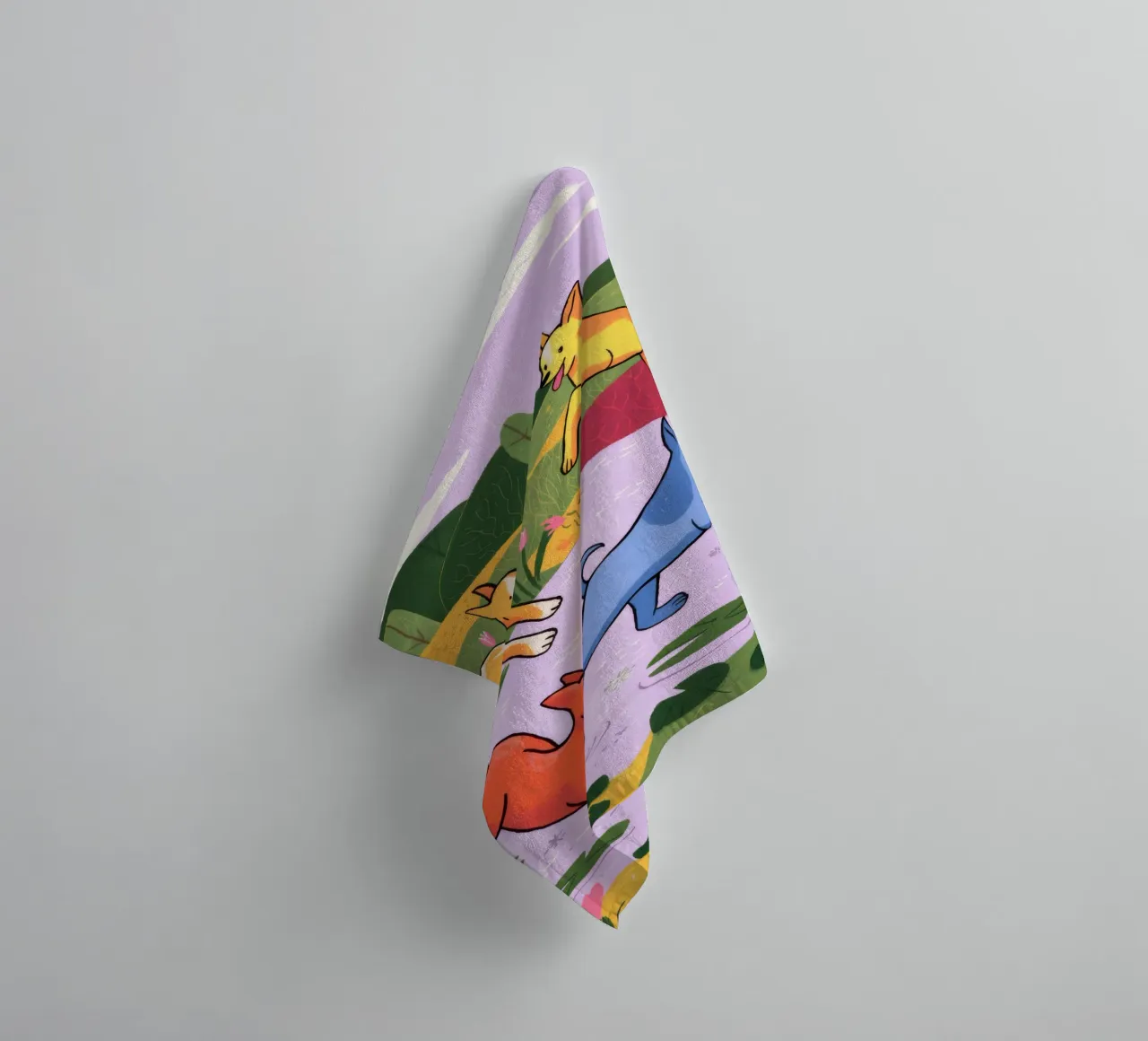 Speelse weideachtervolging badhanddoek van Timeless Huse