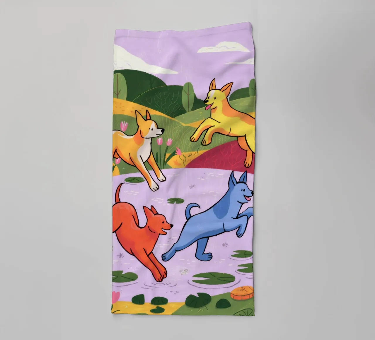 Speelse weideachtervolging badhanddoek van Timeless Huse