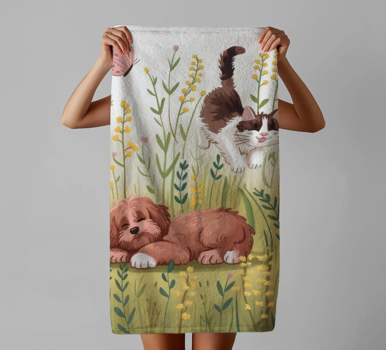 Rust in de weide badhanddoek van Timeless Huse