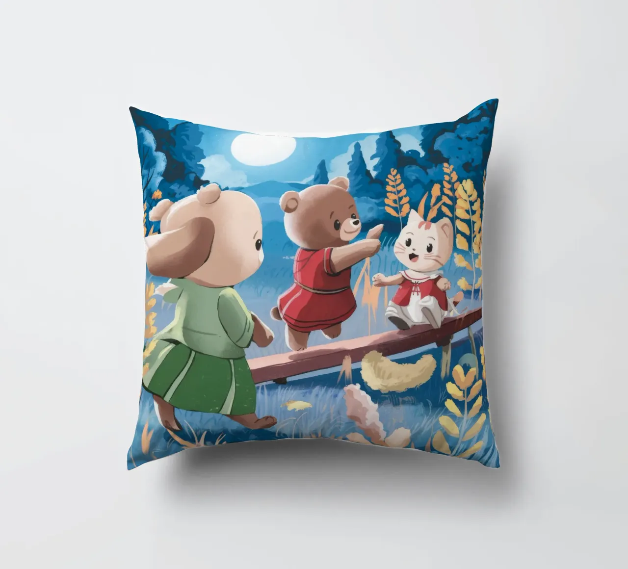 Gioco della foresta al chiaro di luna cuscino da Timeless Huse