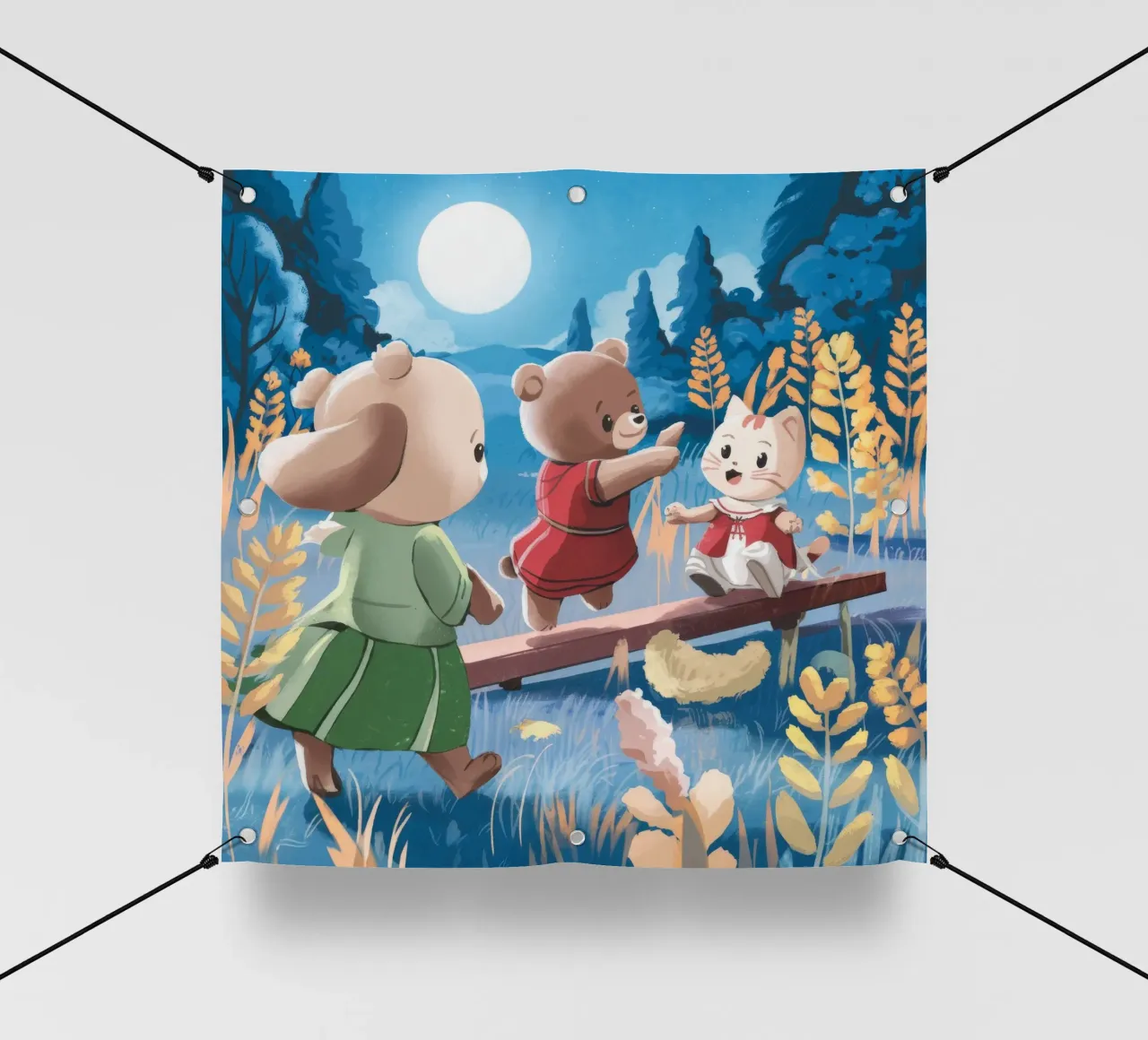 Gioco della foresta al chiaro di luna telo in pvc da Timeless Huse