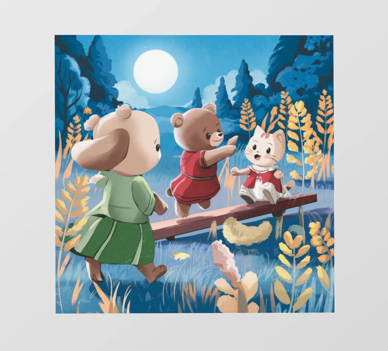 Gioco della foresta al chiaro di luna telo in pvc da Timeless Huse