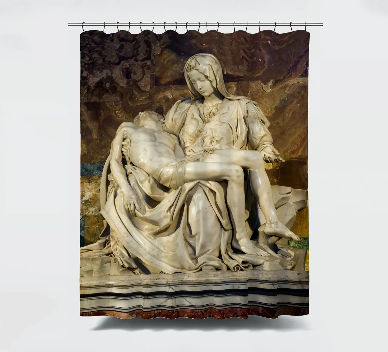 Michelangelo Pietà, 1498-1499 shower curtain by Timeless Artworks