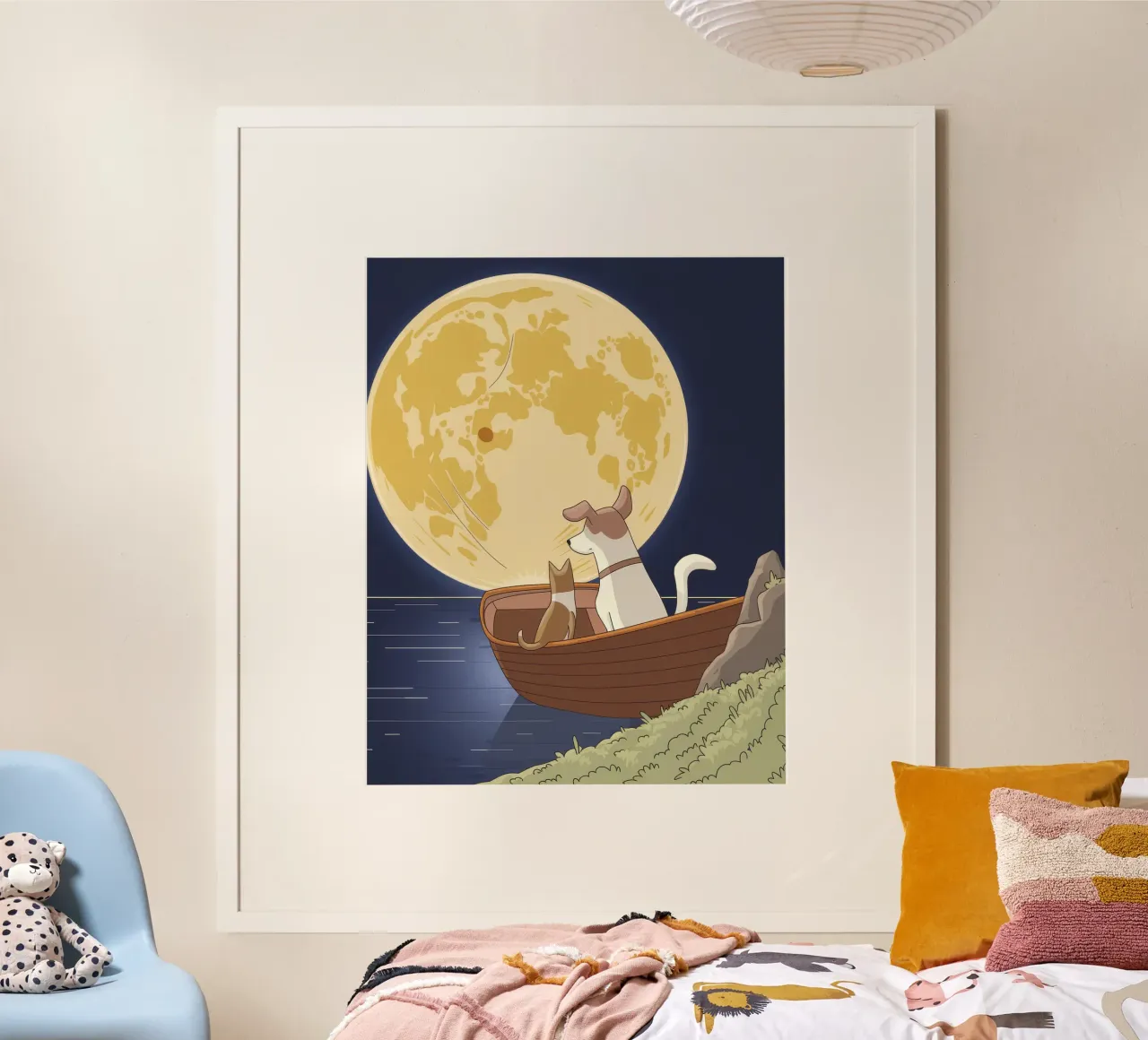 Serenata del viaggio al chiaro di luna poster con telaio in alluminio da Timeless Huse