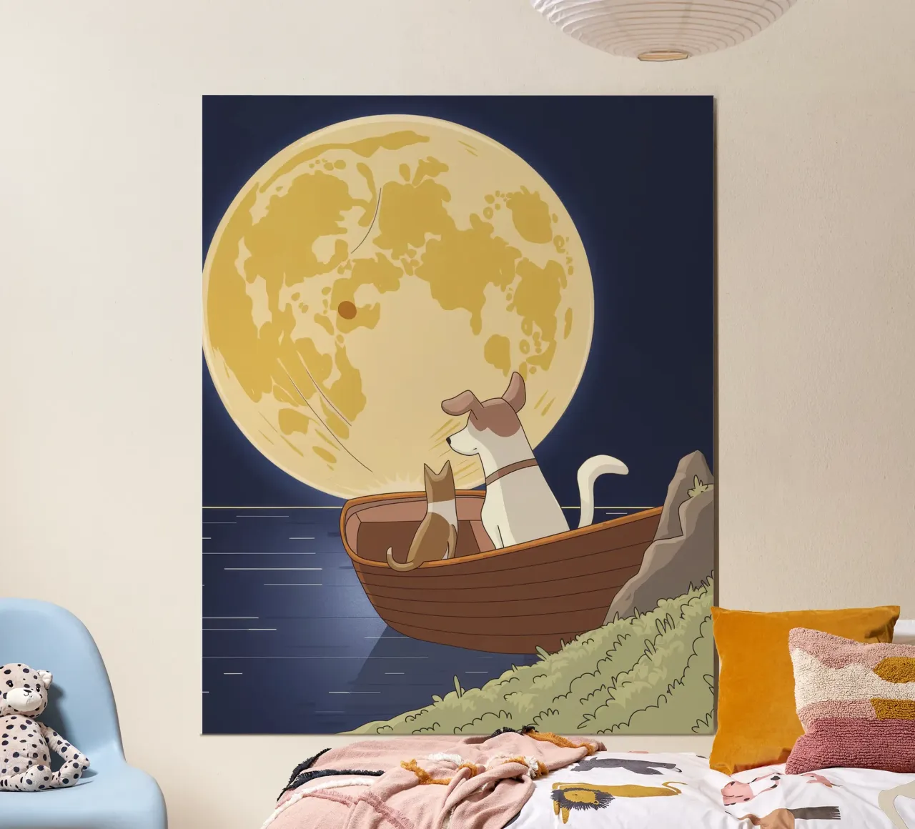 Serenata del viaggio al chiaro di luna poster con telaio in alluminio da Timeless Huse