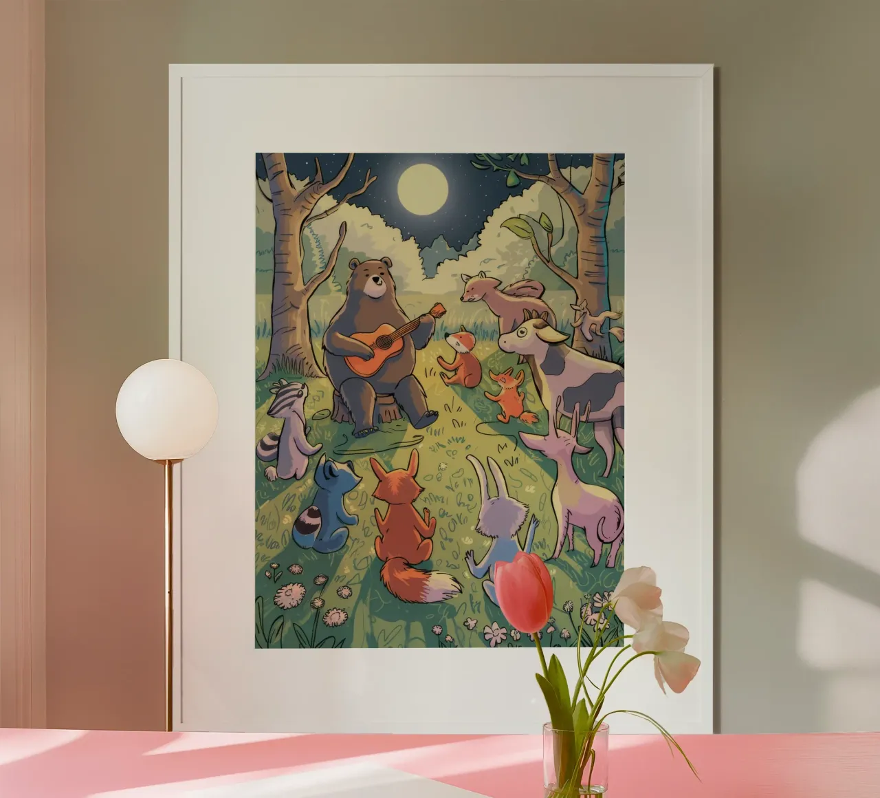 Sinfonia della Serenata della Foresta poster con telaio in alluminio da Timeless Huse