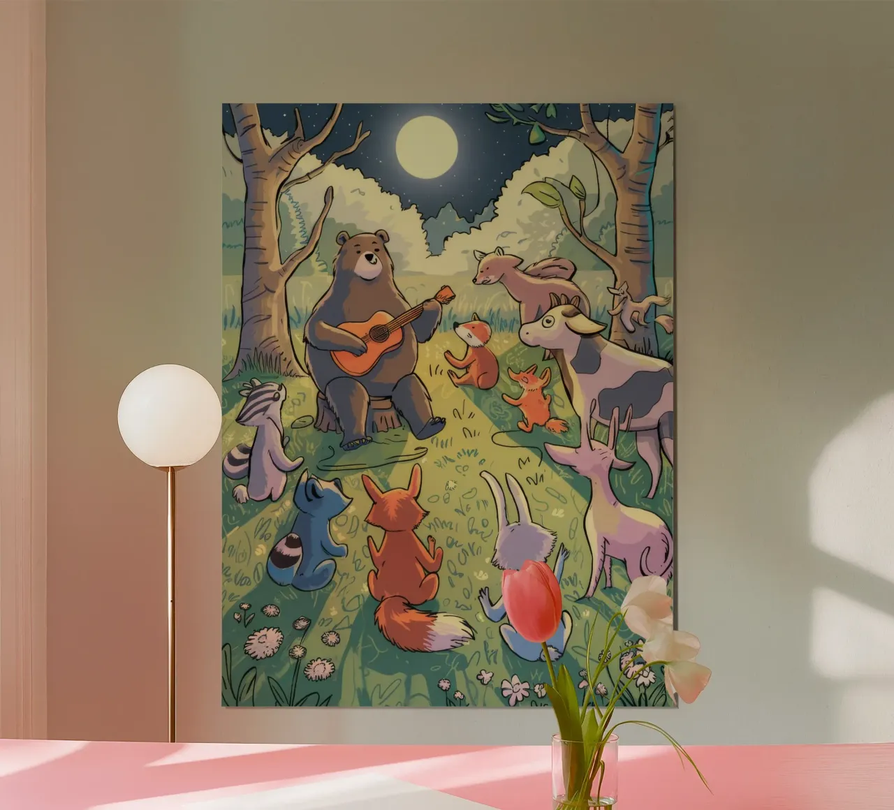 Sinfonia della Serenata della Foresta poster con telaio in alluminio da Timeless Huse