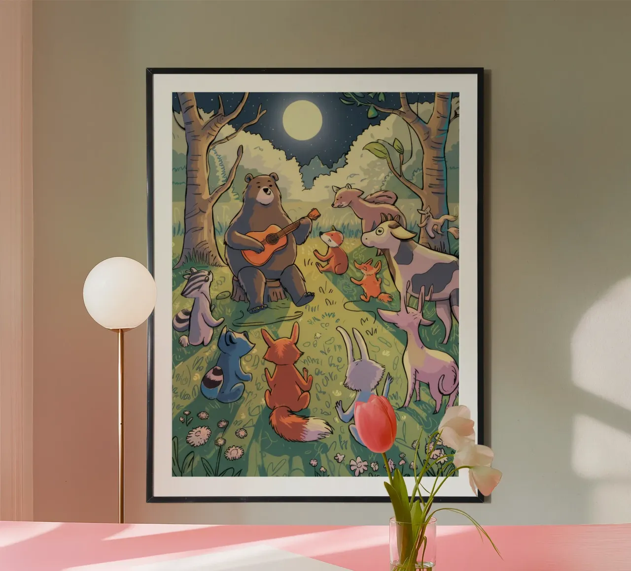 Sinfonia della Serenata della Foresta poster con telaio in alluminio da Timeless Huse
