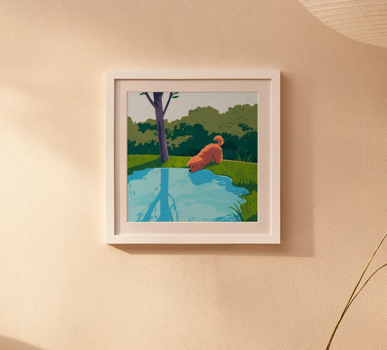 Solitudine canina riflessiva poster con telaio in alluminio da Timeless Huse