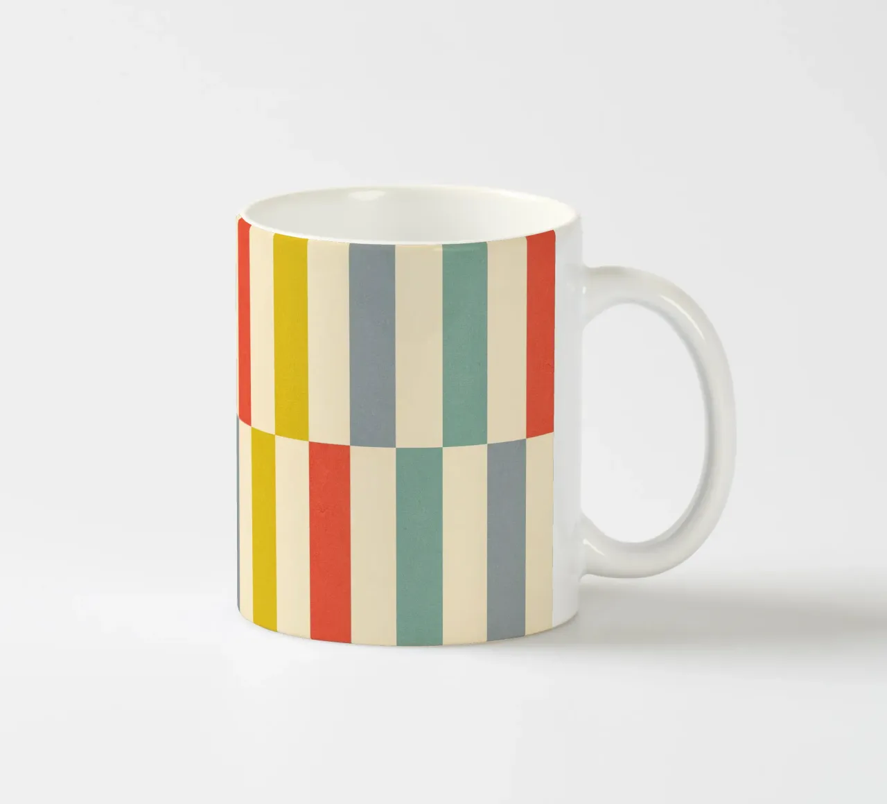 Motivo a strisce a scacchi retrò tazza in ceramica da Dominique Vari Abstract