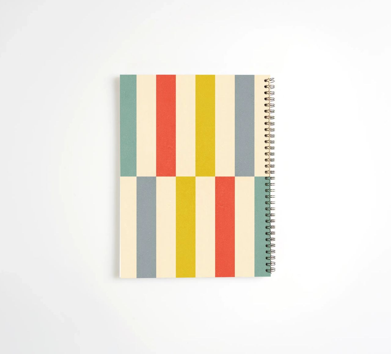 Retro Chequered Stripe Pattern spiral notebook by Dominique Vari Abstract