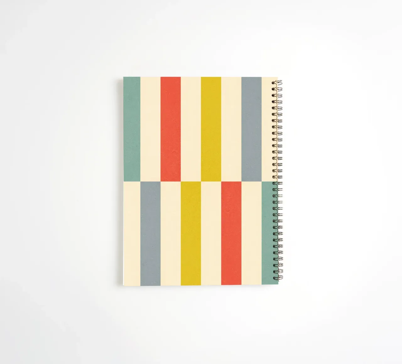 Retro Chequered Stripe Pattern spiral notebook by Dominique Vari Abstract