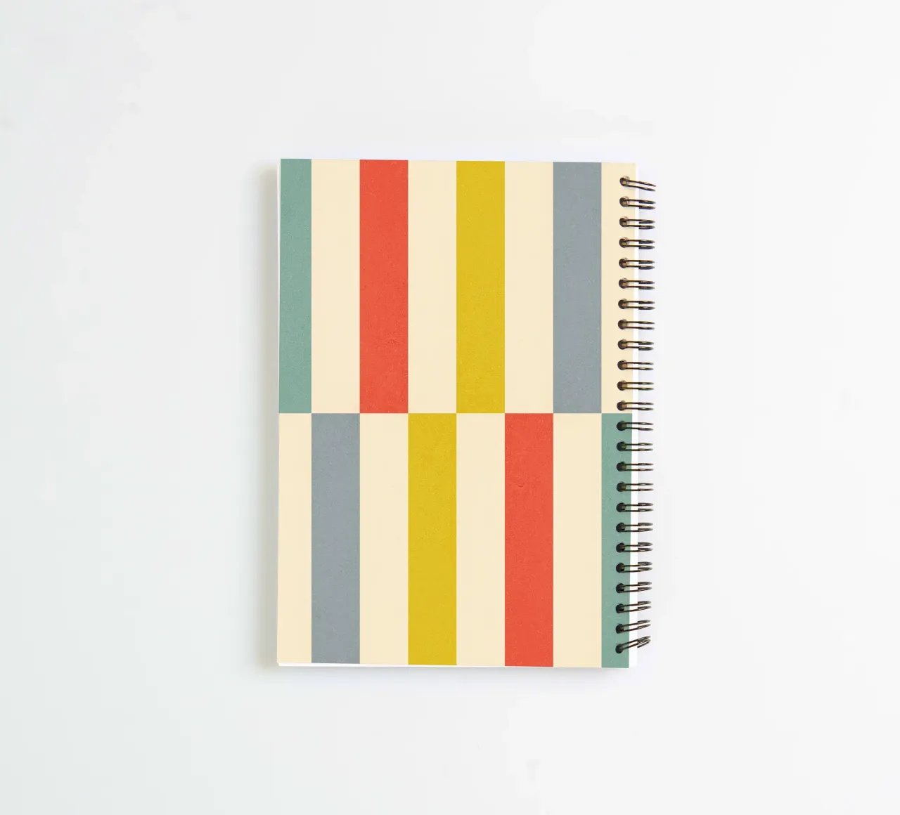 Retro Chequered Stripe Pattern spiral notebook by Dominique Vari Abstract