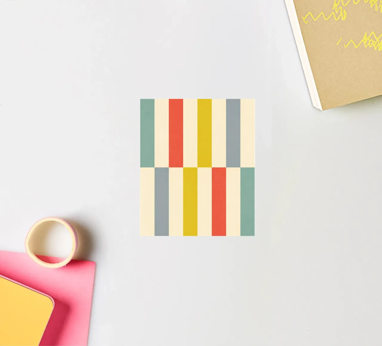 Retro Chequered Stripe Pattern sticker by Dominique Vari Abstract