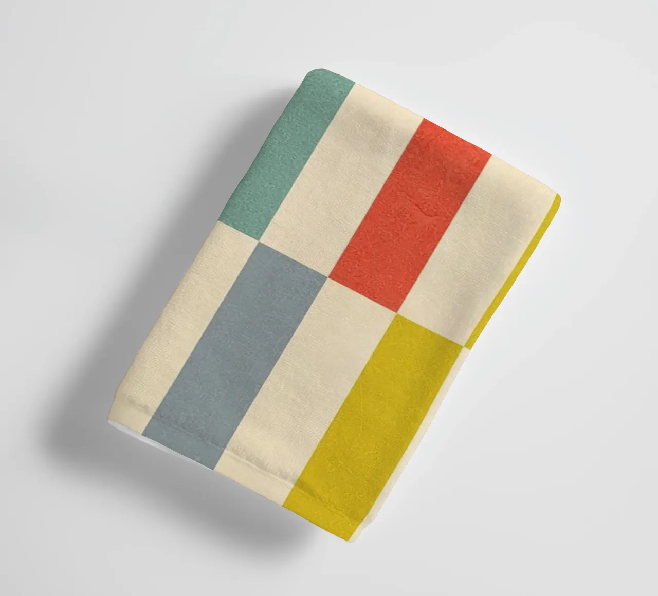 Retro geruit streeppatroon badhanddoek van Dominique Vari Abstract