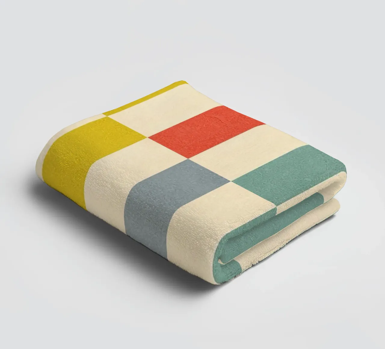 Retro geruit streeppatroon badhanddoek van Dominique Vari Abstract