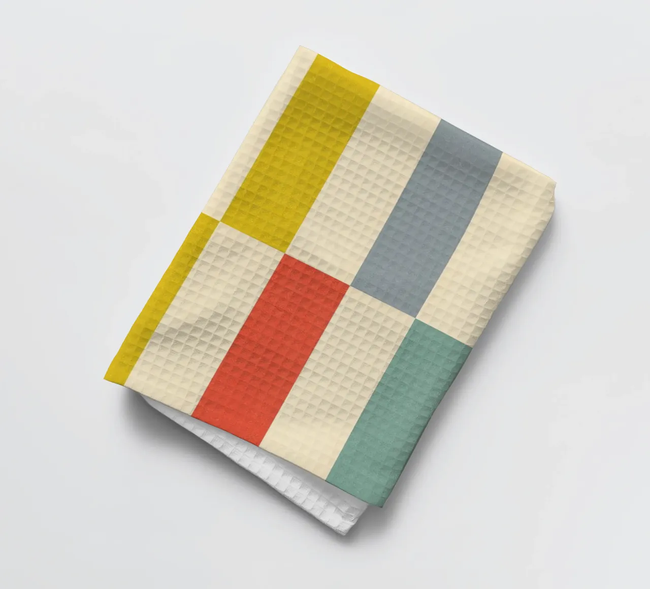 Retro Chequered Stripe Pattern tea towel by Dominique Vari Abstract