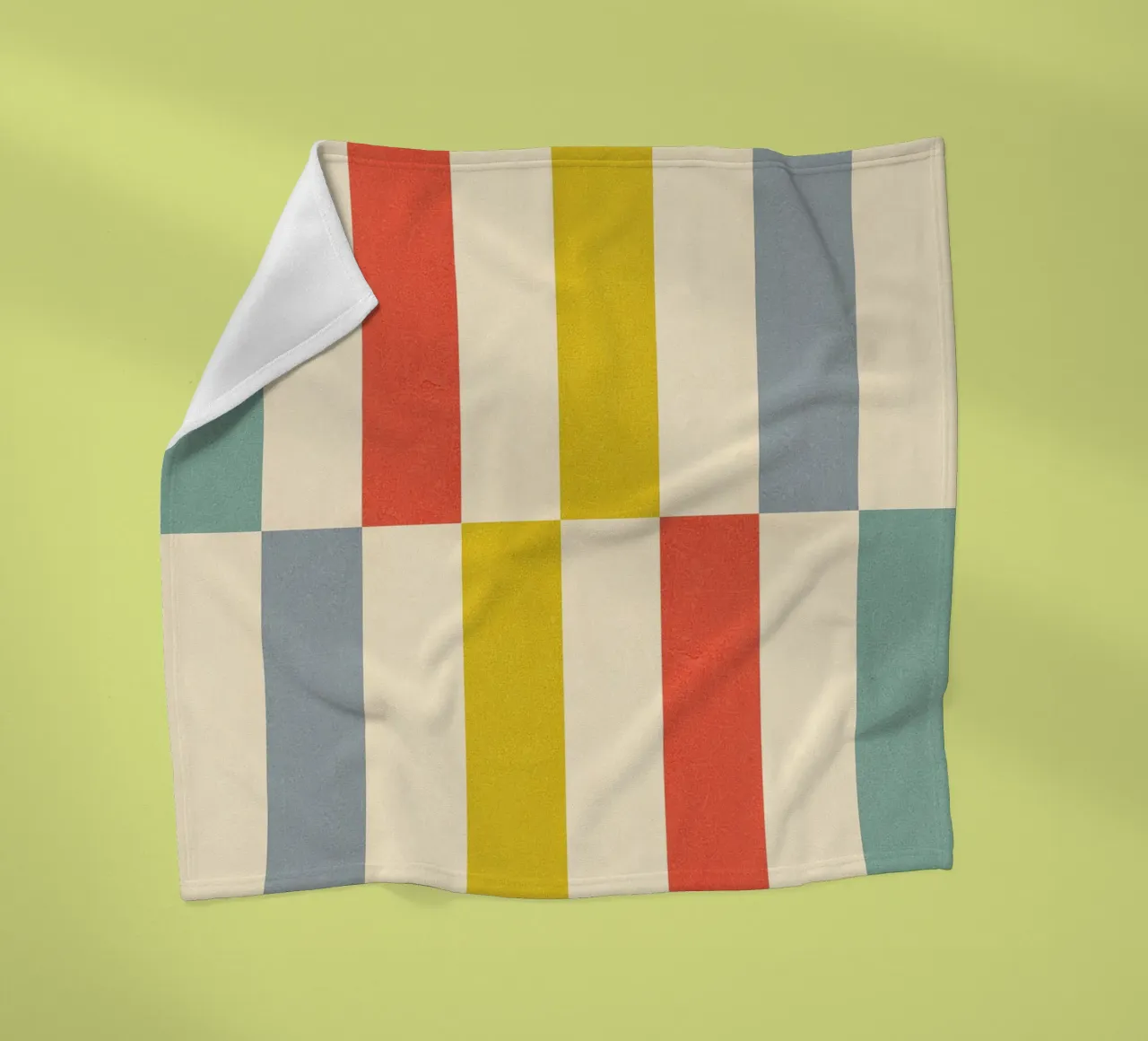 Retro Chequered Stripe Pattern fleece blanket by Dominique Vari Abstract