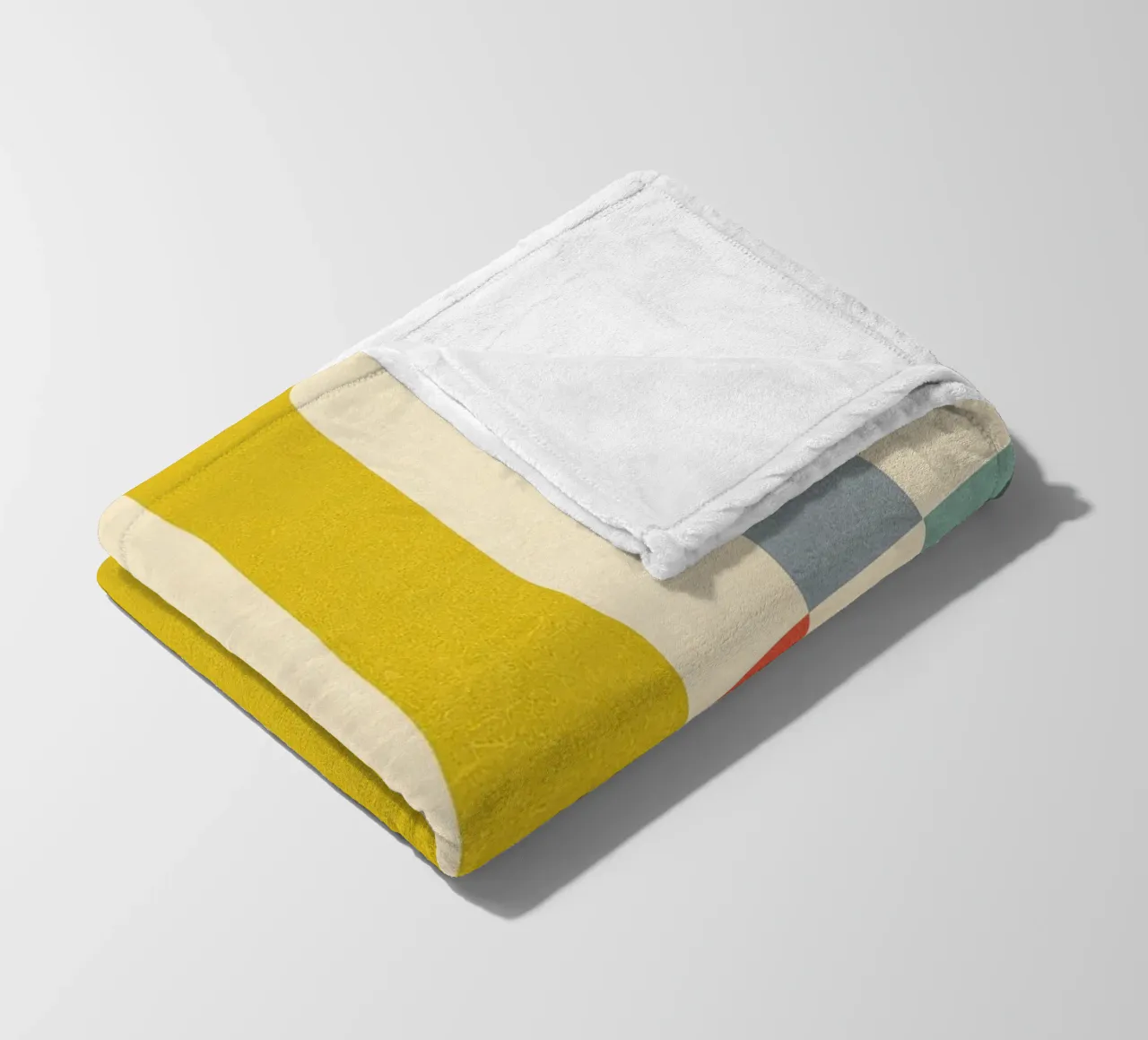 Retro Chequered Stripe Pattern fleece blanket by Dominique Vari Abstract