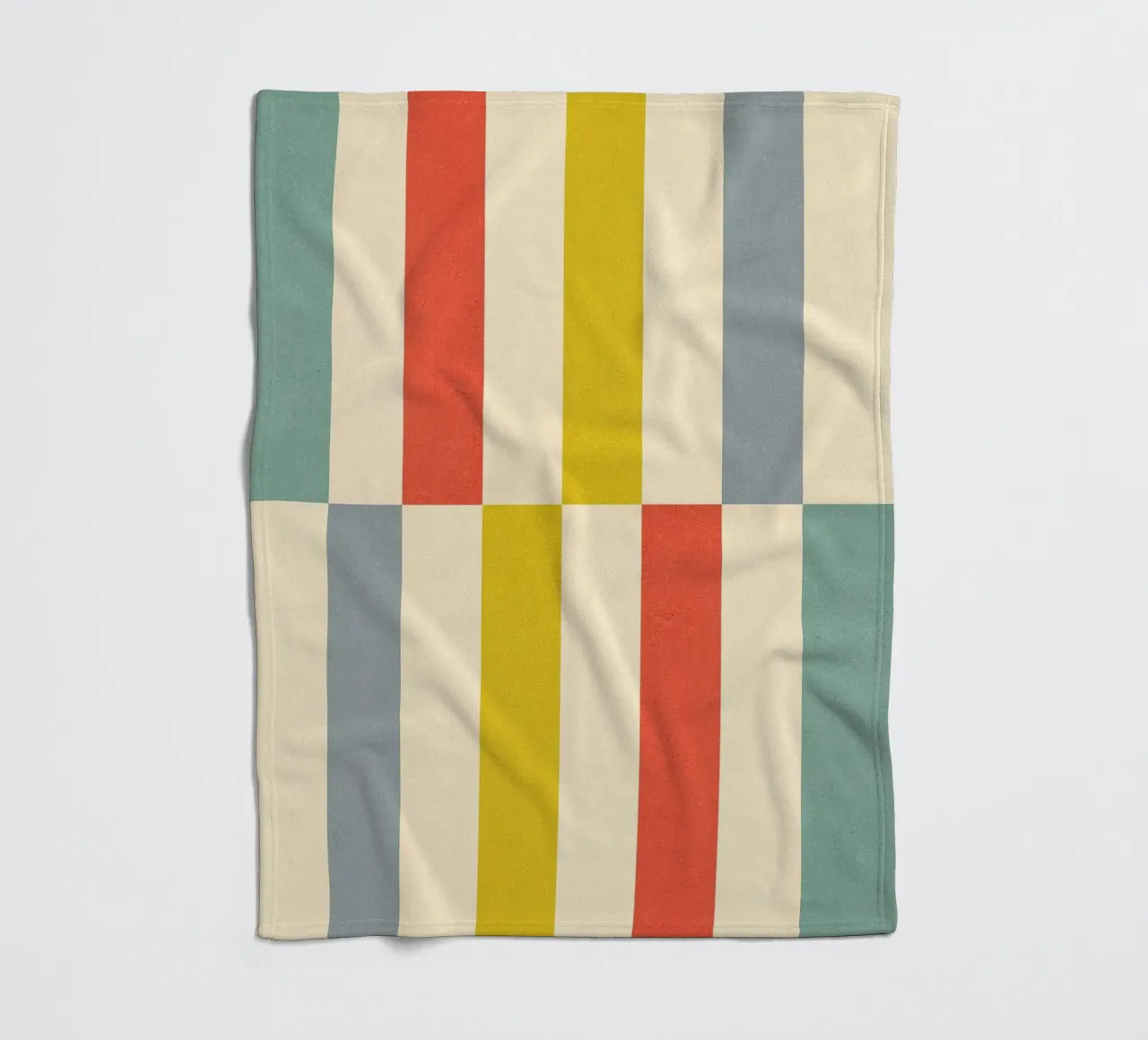 Retro Chequered Stripe Pattern fleece blanket by Dominique Vari Abstract