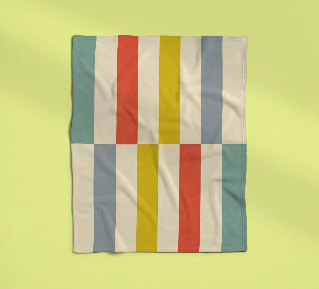 Retro Chequered Stripe Pattern fleece blanket by Dominique Vari Abstract