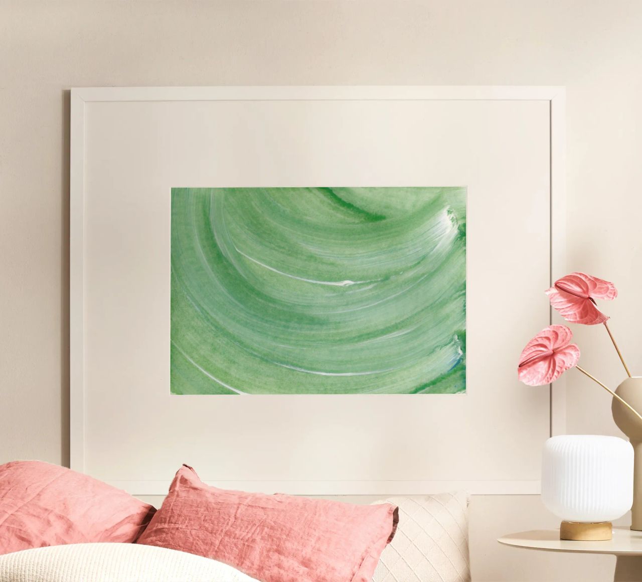 Textures | Soft Apple Green Paint Wave poster da sabidussi