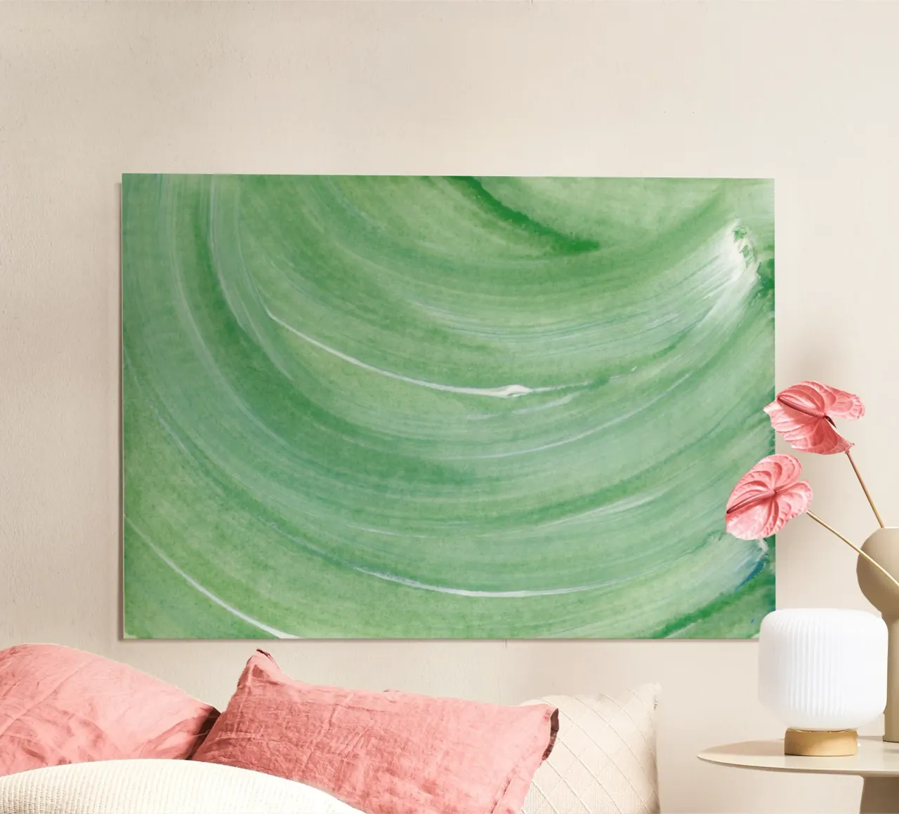 Textures | Soft Apple Green Paint Wave poster da sabidussi