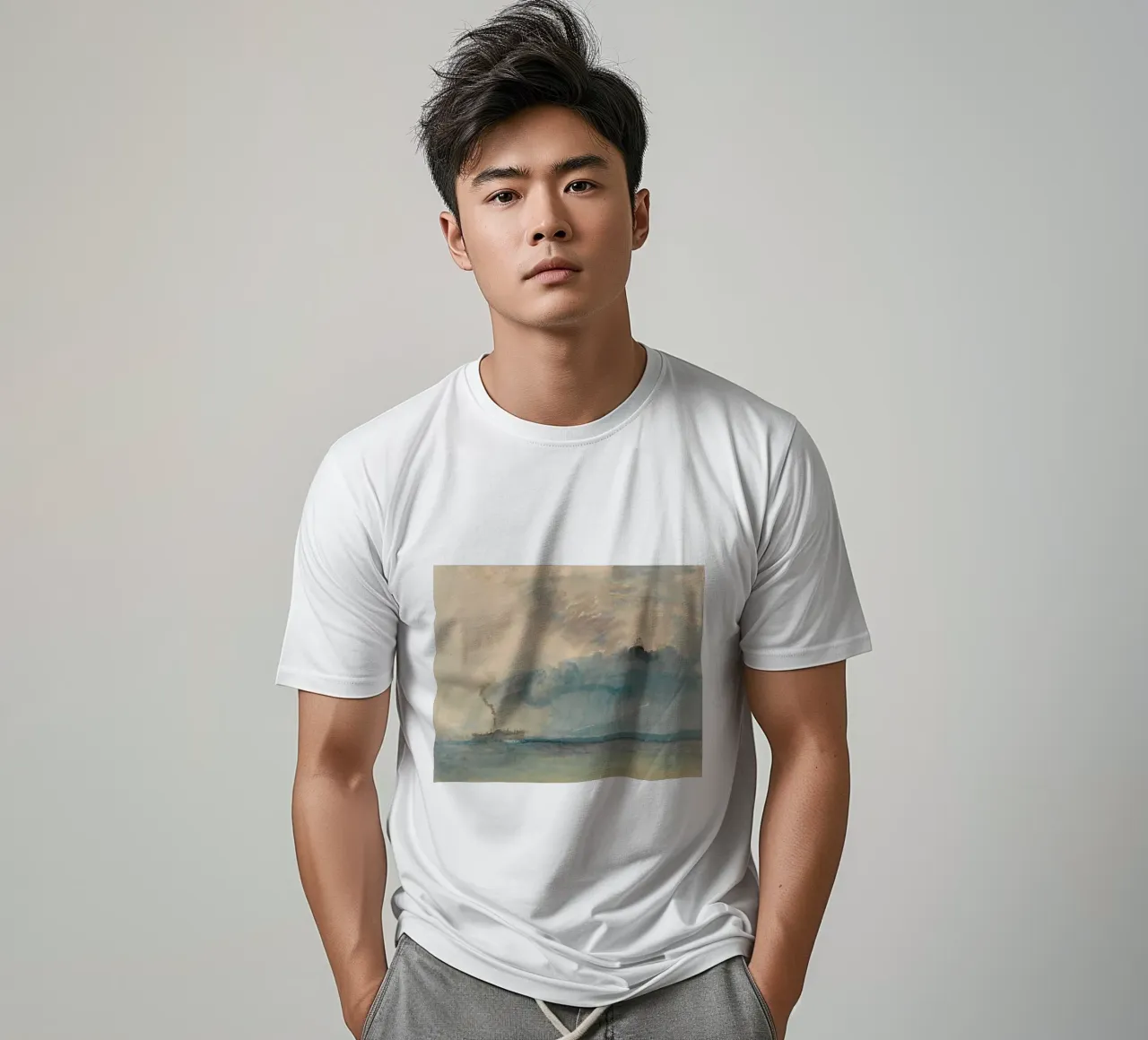 Joseph Mallord William Turner - Un bateau à aubes dans une tempête t-shirt de Timeless Artworks