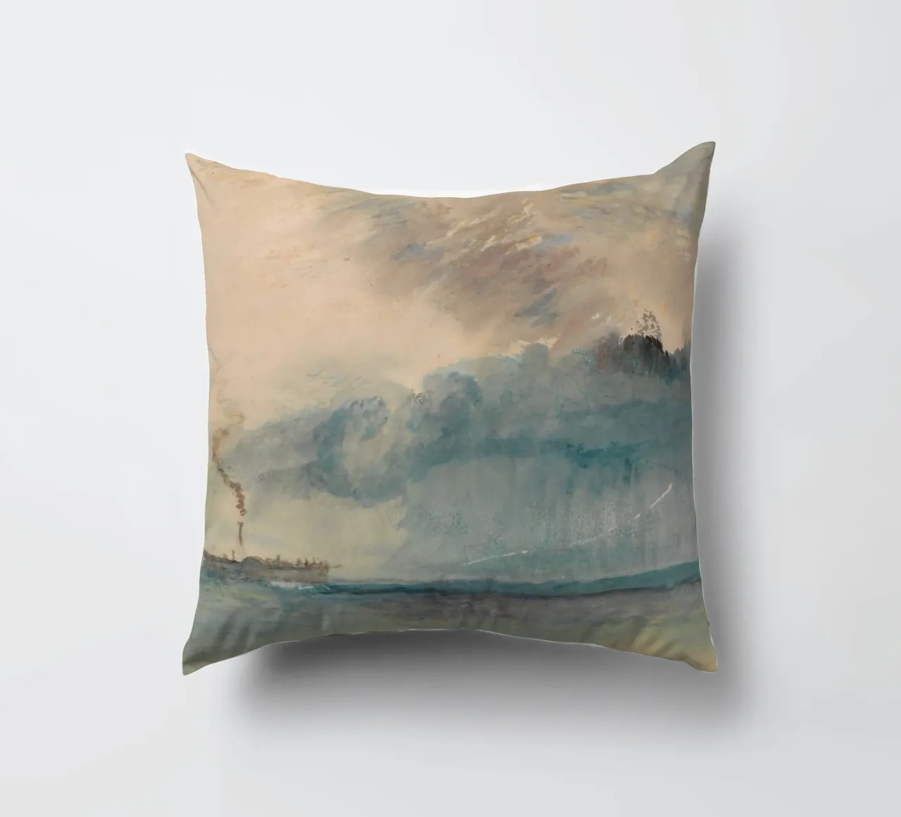 Joseph Mallord William Turner - Un veliero a pale in una tempesta cuscino da Timeless Artworks