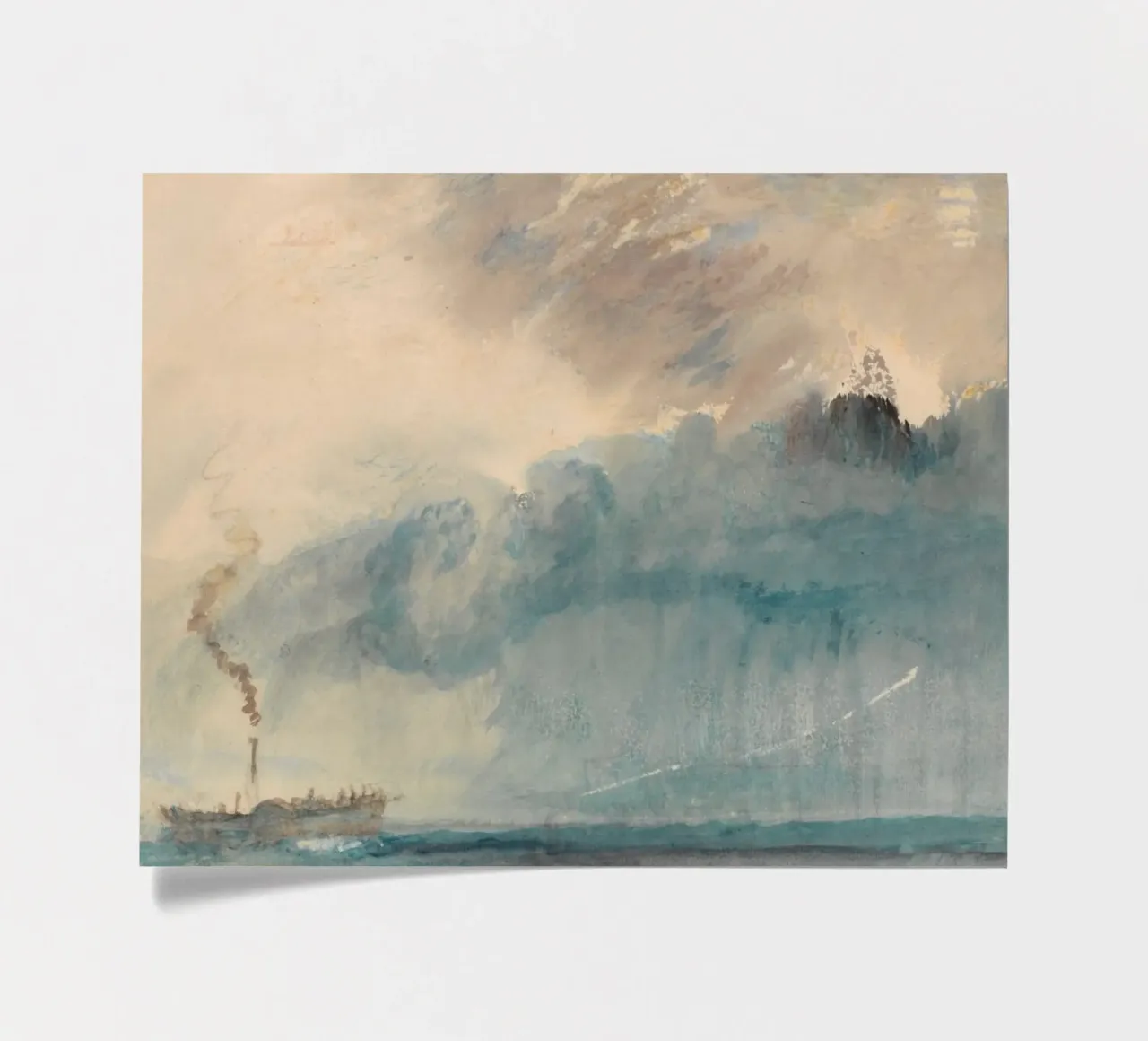 Joseph Mallord William Turner - Un bateau à aubes dans une tempête planche autocollant de Timeless Artworks