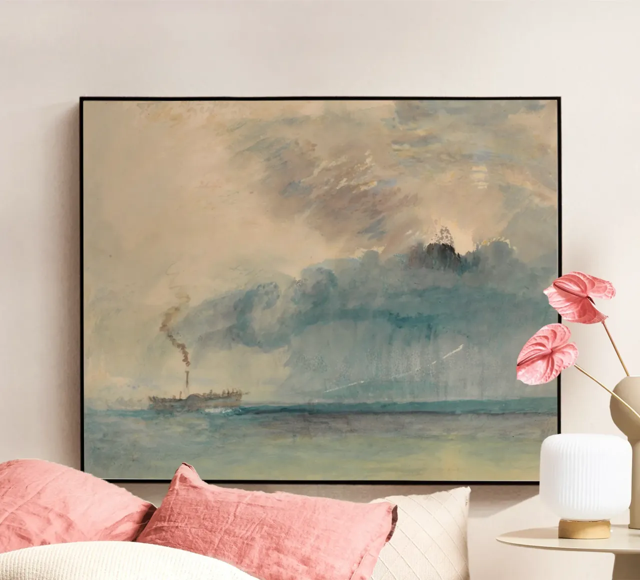 Joseph Mallord William Turner - Un bateau à aubes dans une tempête plexiglas de Timeless Artworks