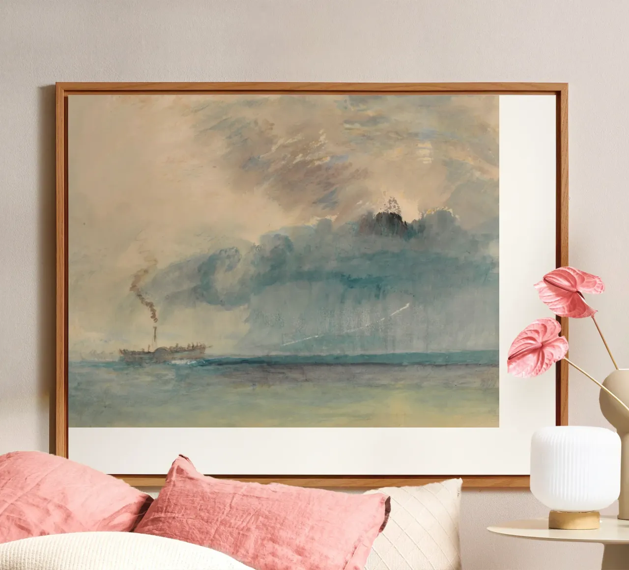 Joseph Mallord William Turner - Un veliero a pale in una tempesta alluminio dibond da Timeless Artworks