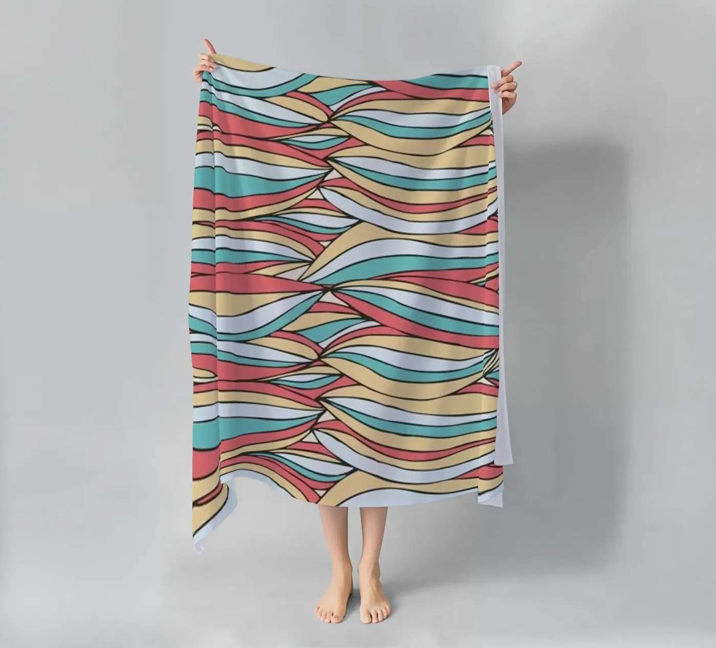Candy beach towel by Pom Graphic Design