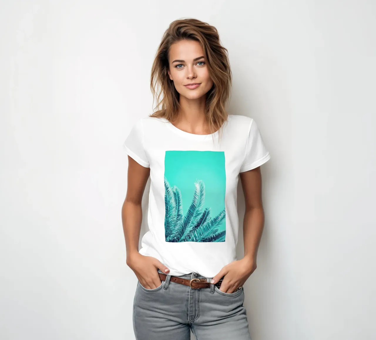 Green Palm Trees t-shirt ajusté pour femmes de Victoria Frost