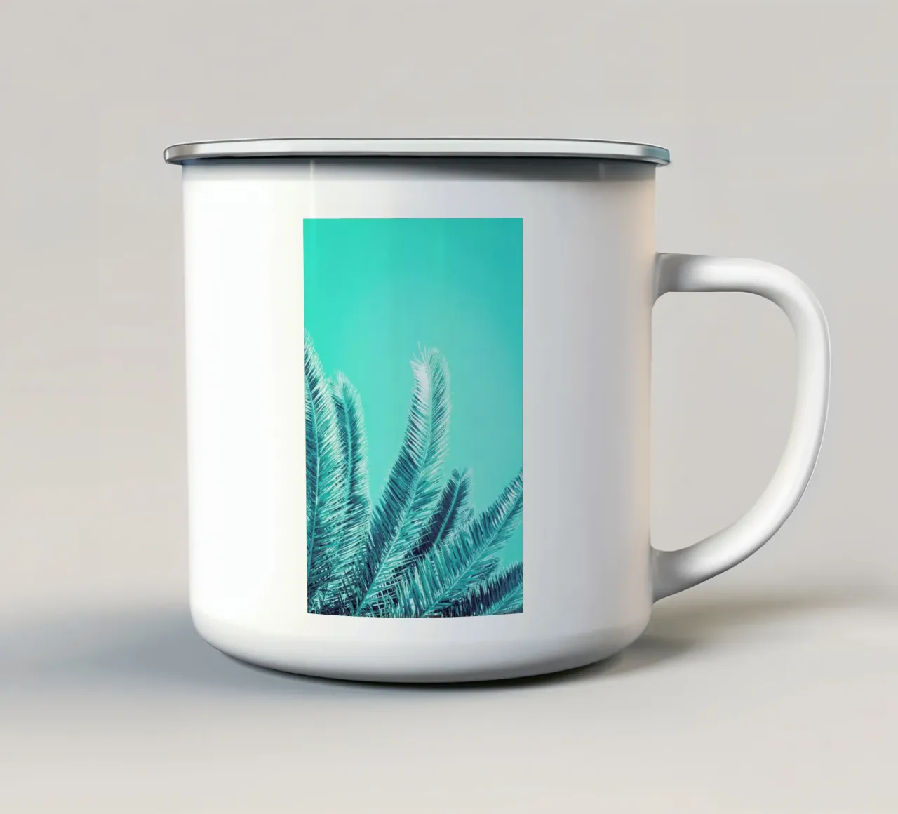 Green Palm Trees tazza in smalto da Victoria Frost