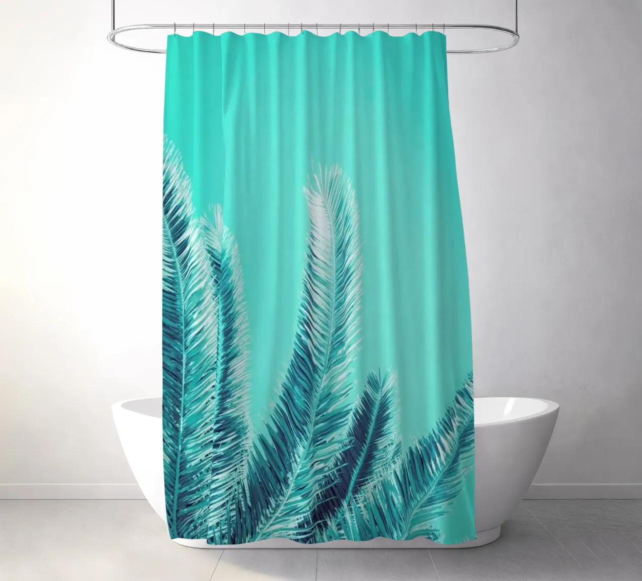 Green Palm Trees tenda da doccia da Victoria Frost