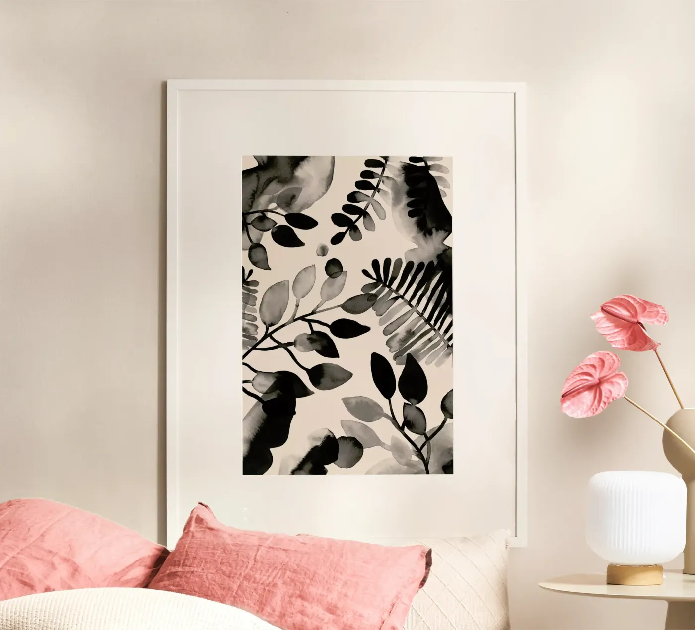 Leaves - Pink poster da BlauMaschine