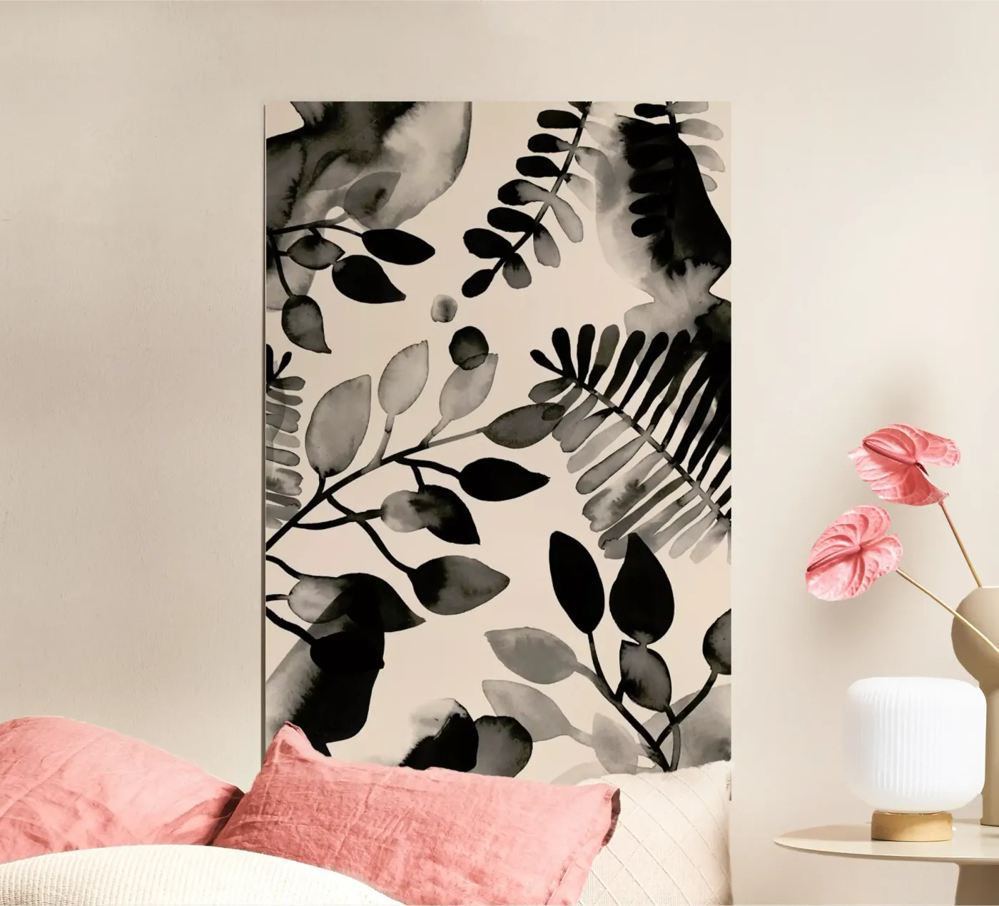 Leaves - Pink poster da BlauMaschine