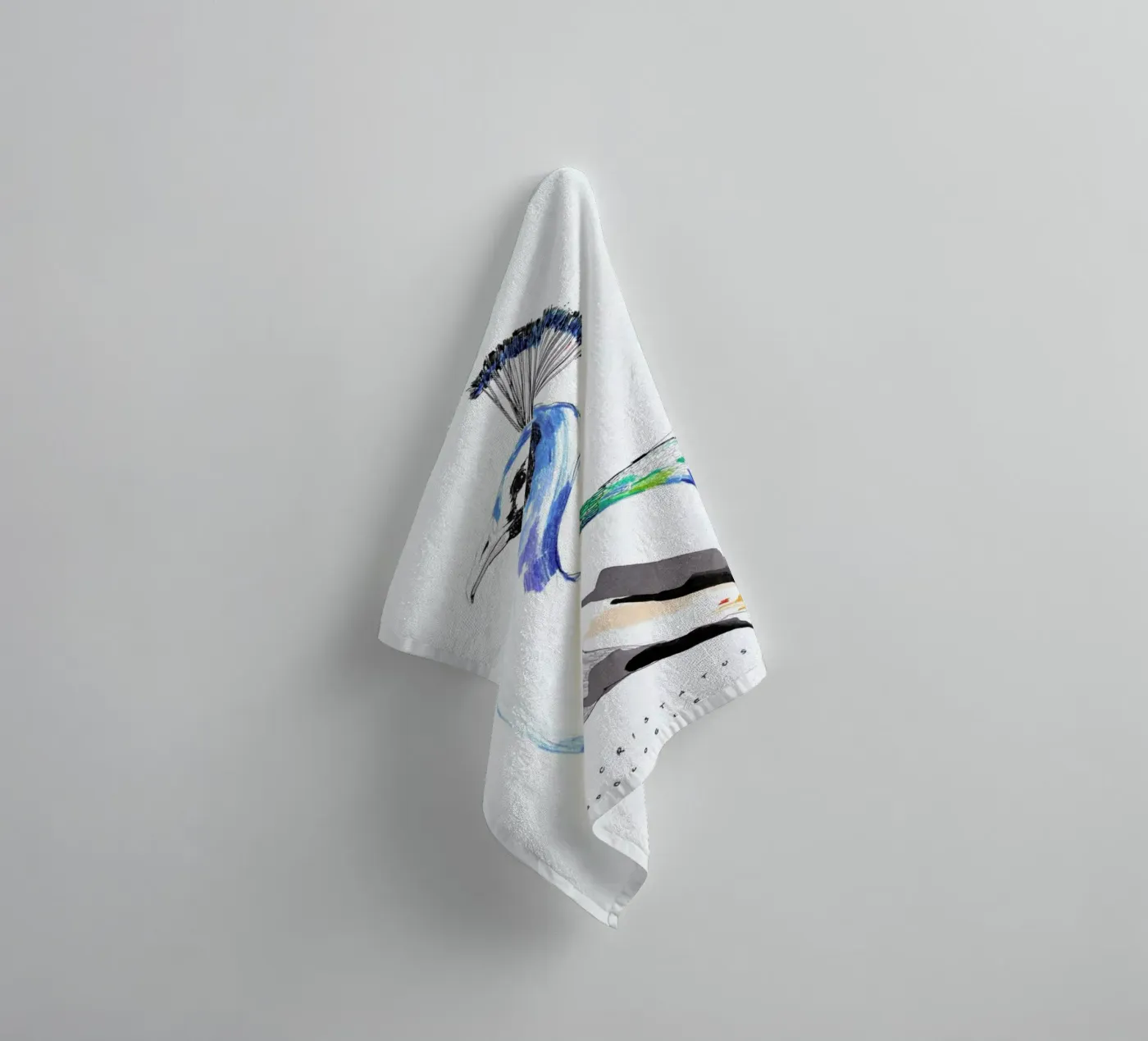 Peacock towel by Mala Alani