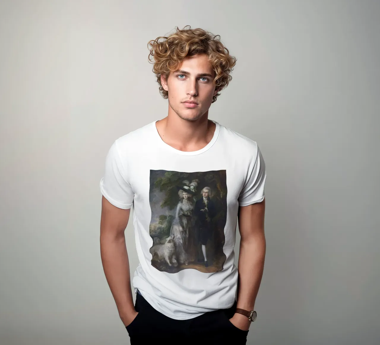 Thomas Gainsborough Signore e signora William Hallett t-shirt da Timeless Artworks