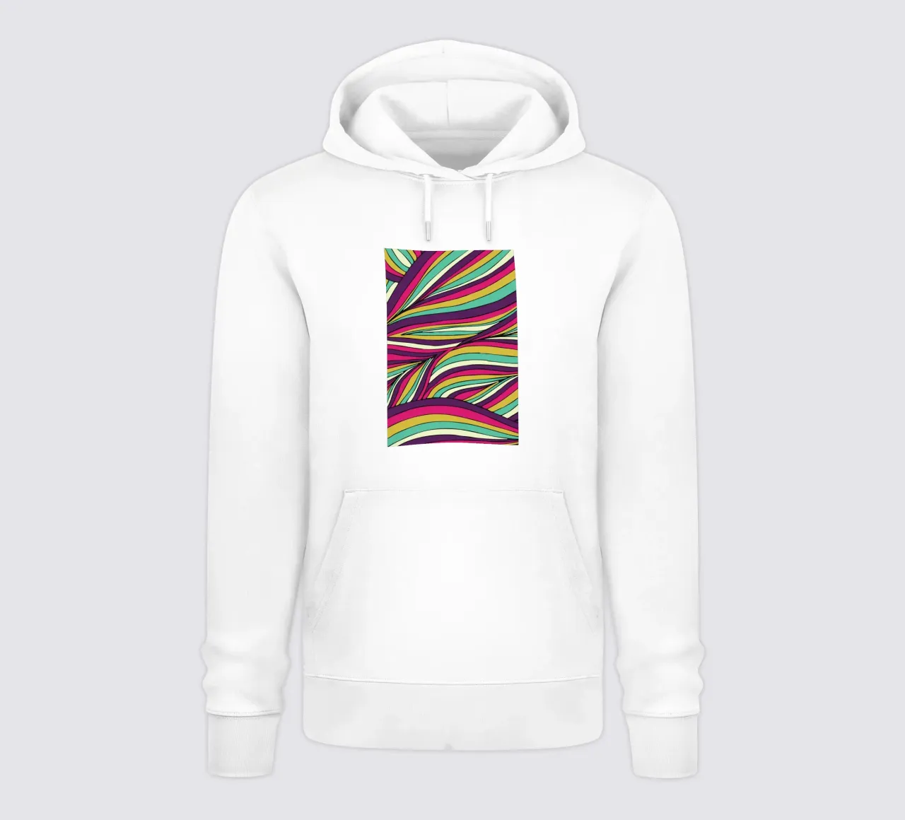 Tropical Leaves Linear Series felpa con cappuccio da Pom Graphic Design
