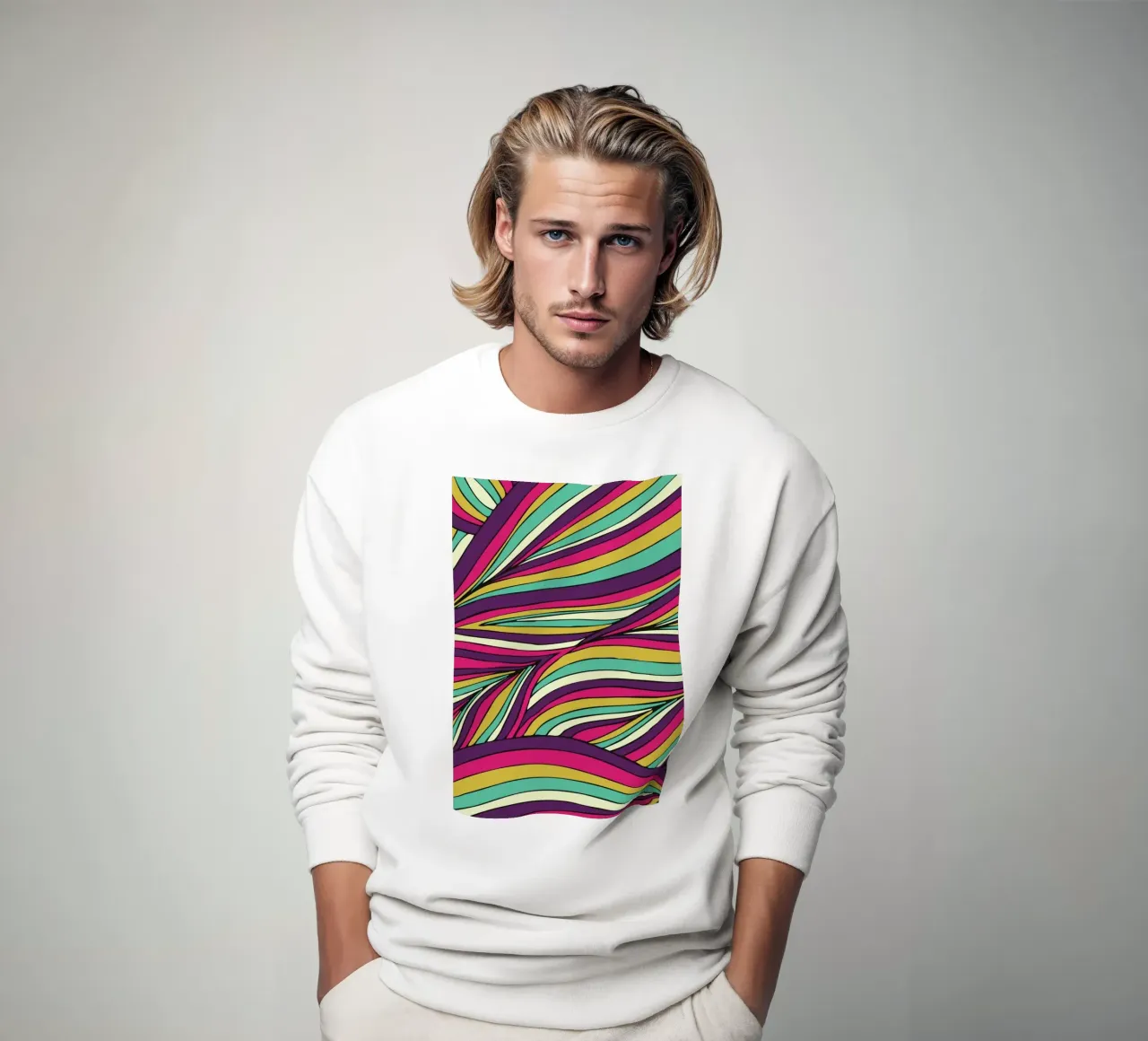 Tropical Leaves Linear Series sweatshirt van Pom Graphic Design