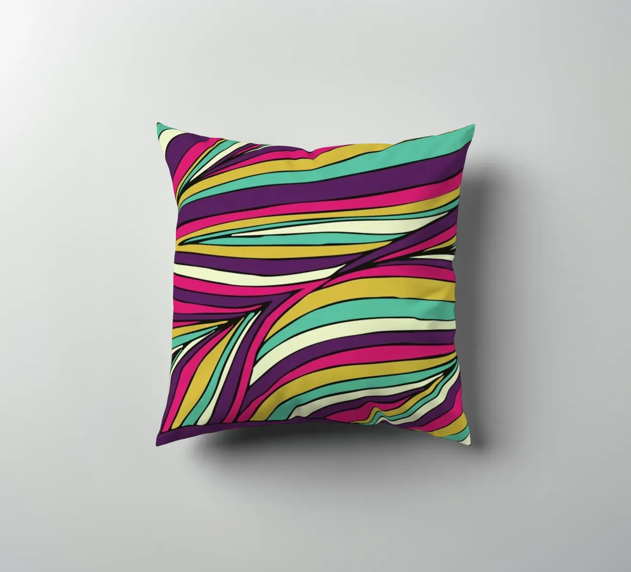 Tropical Leaves Linear Series cuscino da Pom Graphic Design