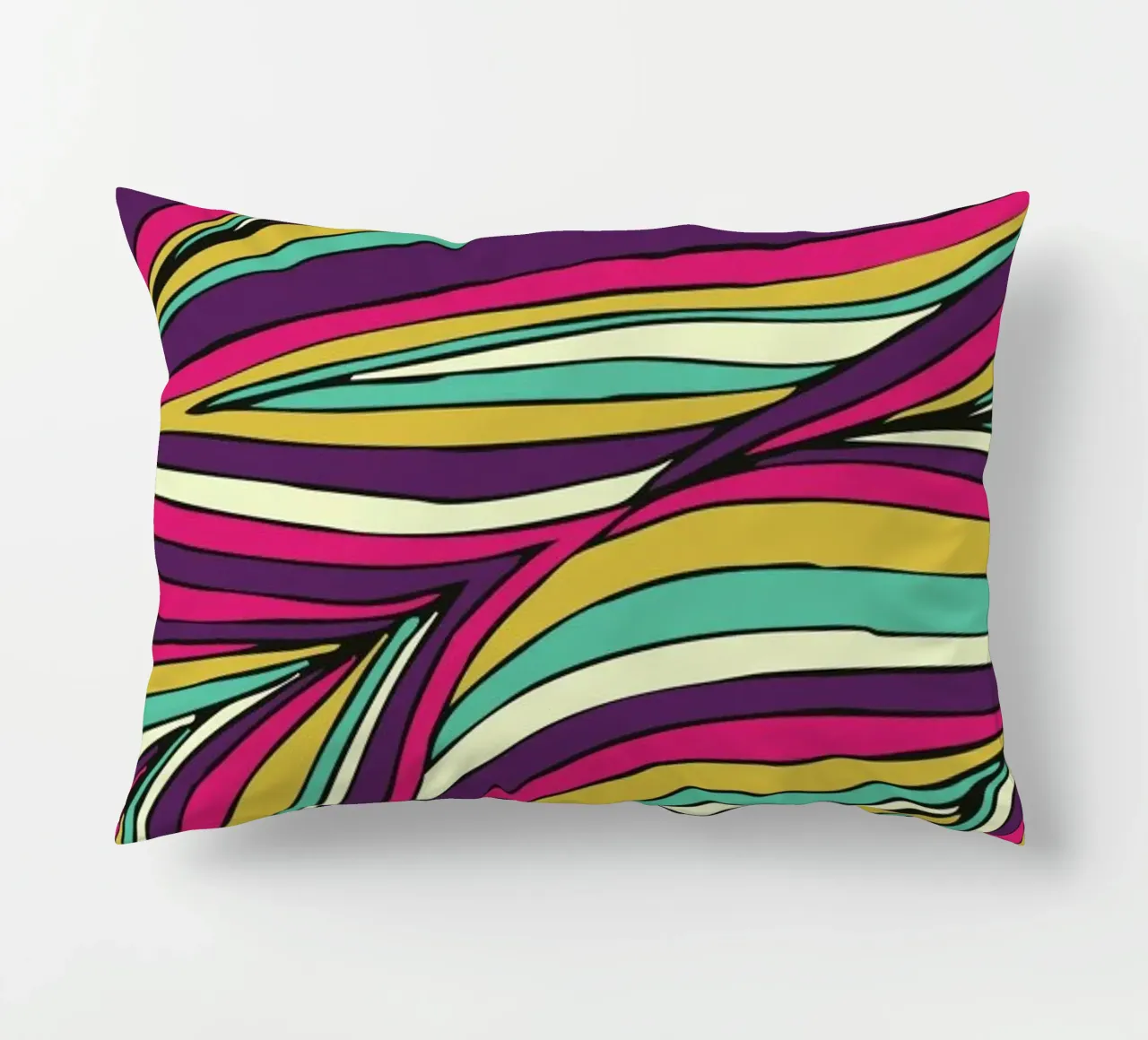 Tropical Leaves Linear Series cuscino da Pom Graphic Design