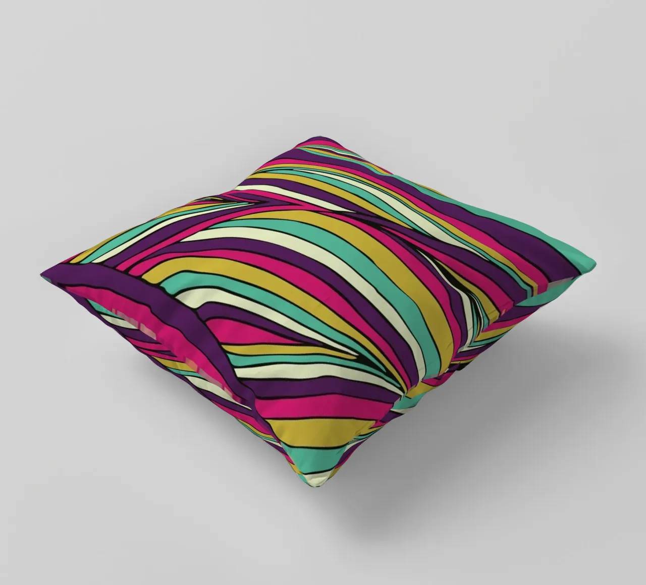 Tropical Leaves Linear Series cuscino da Pom Graphic Design