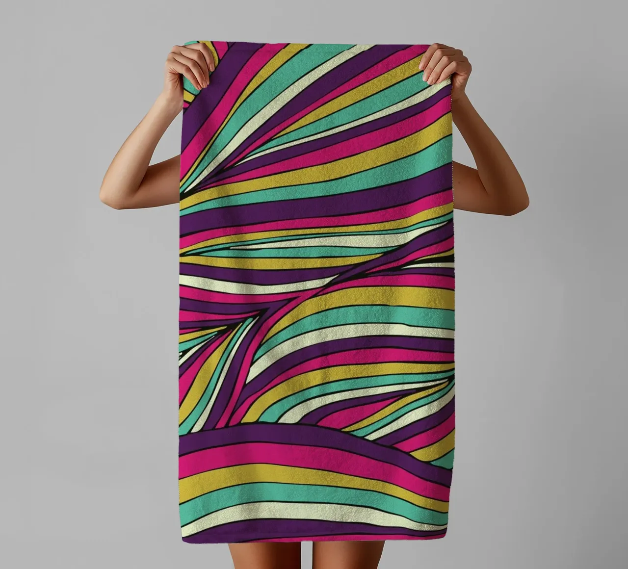 Tropical Leaves Linear Series asciugamano da bagno da Pom Graphic Design