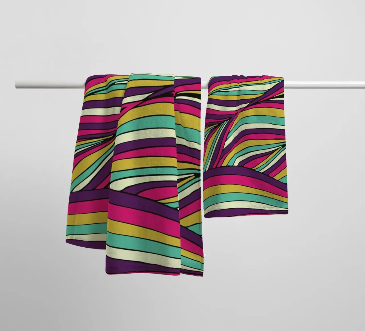 Tropical Leaves Linear Series asciugamano da bagno da Pom Graphic Design