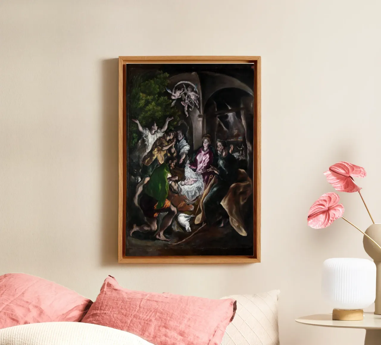 El Greco - The Adoration of the Shepherds canvas with Floater frame by Timeless Artworks