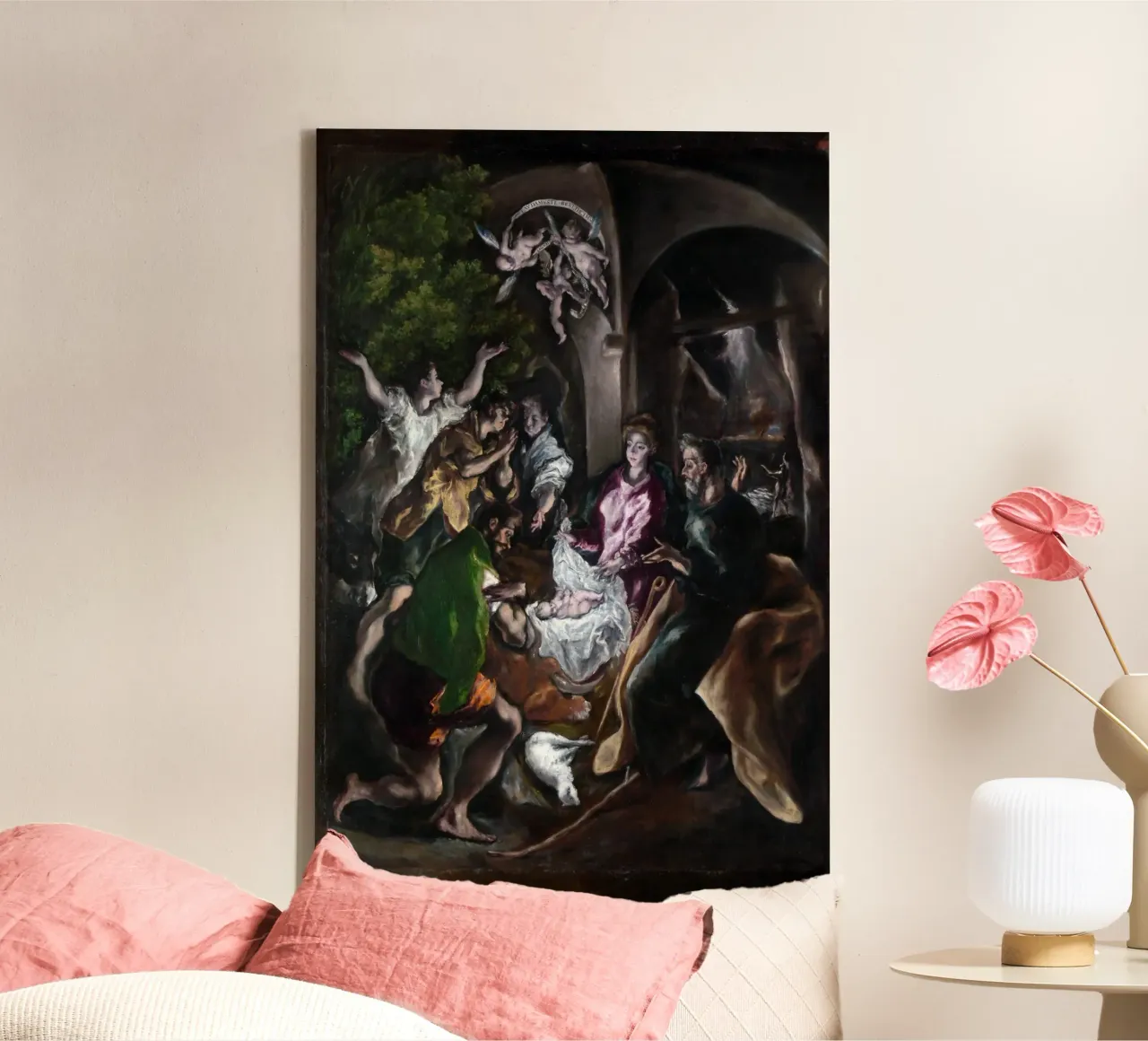 El Greco - The Adoration of the Shepherds canvas with Floater frame by Timeless Artworks