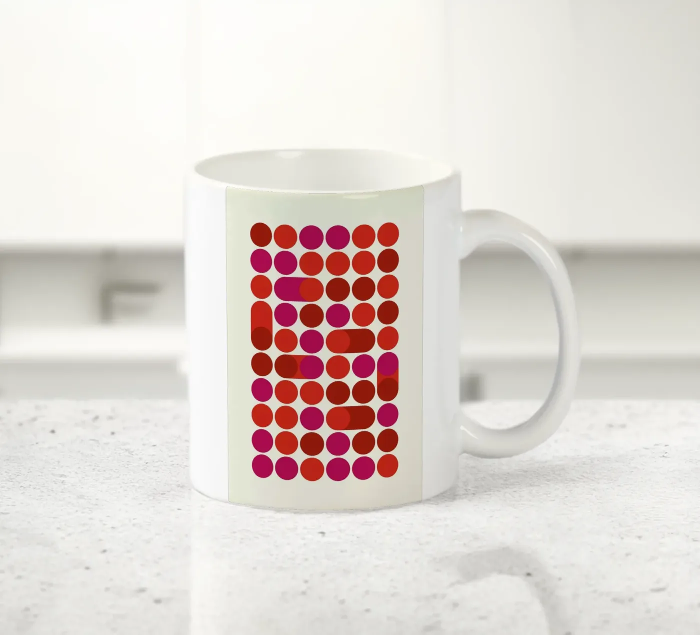 Red Bleep ceramic mug by Bo Lundberg